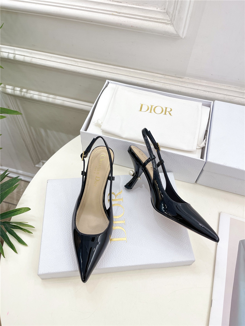 D10r tribales slingback pump black patent calfskin