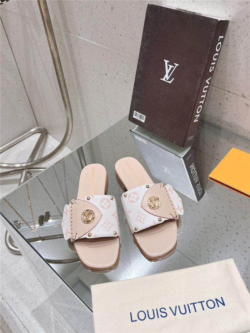 l0vis Vvtt0n lv frame flat mule beige