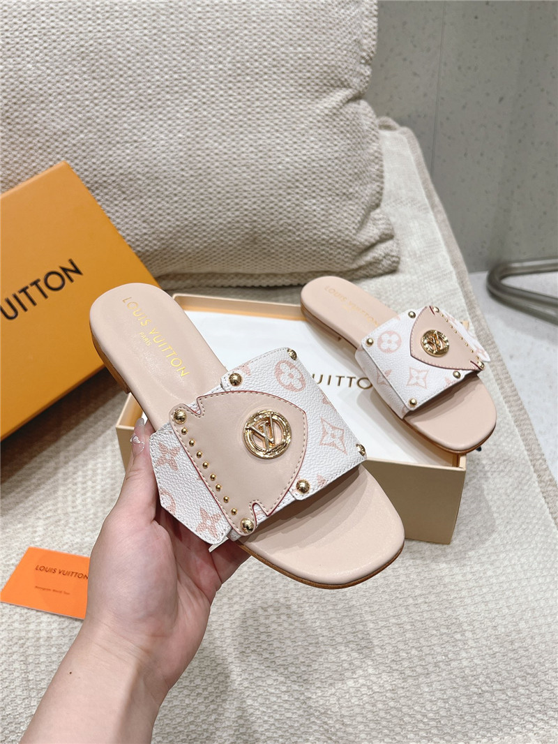 l0vis Vvtt0n lv frame flat mule beige