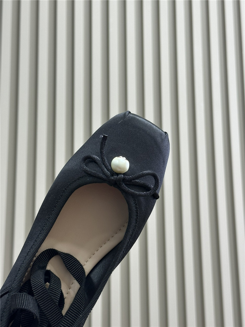 chr1st1an D10r d-joy black satin ballet flats