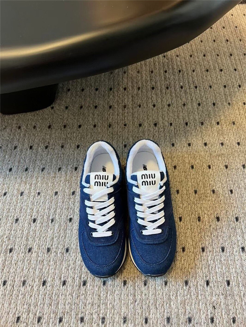 Miu Miu Plume Suede Sneakers Blue