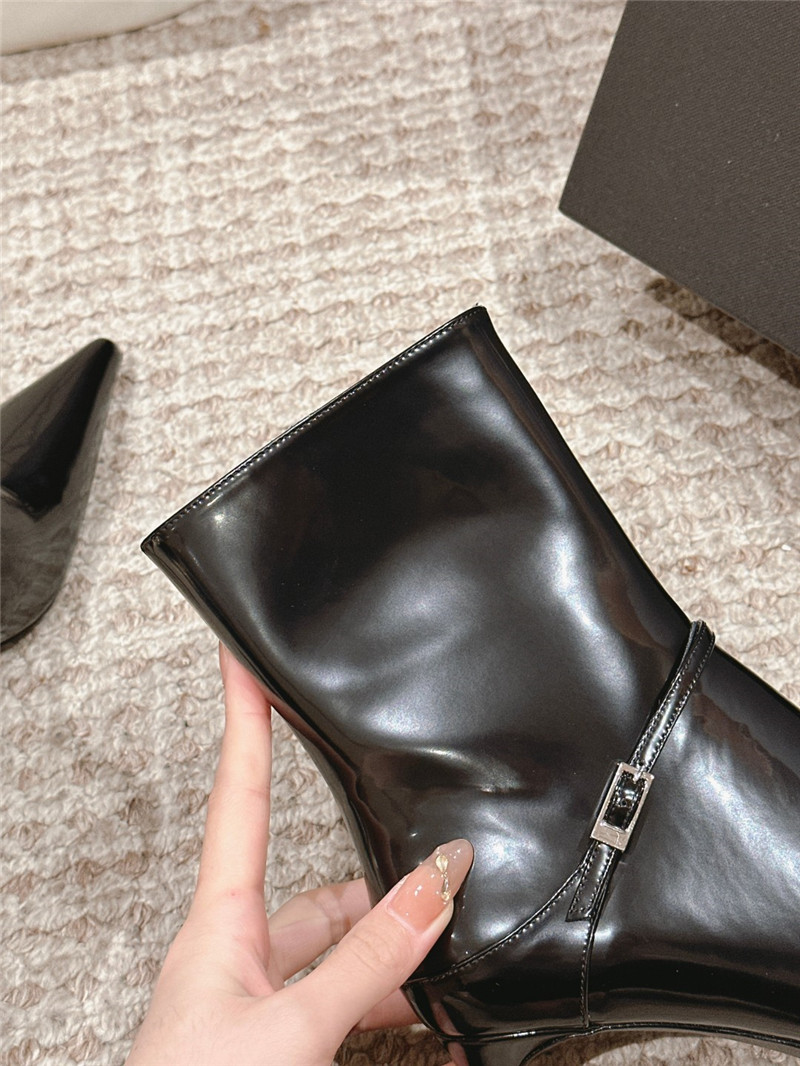 Sa1nt Lau*nt vendome patent buckle stiletto booties