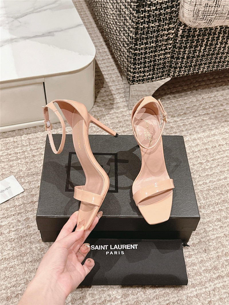 Sa1nt Lau*nt amber sandals nude patent leather