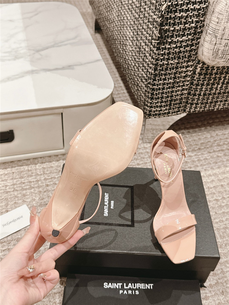 Sa1nt Lau*nt amber sandals nude patent leather