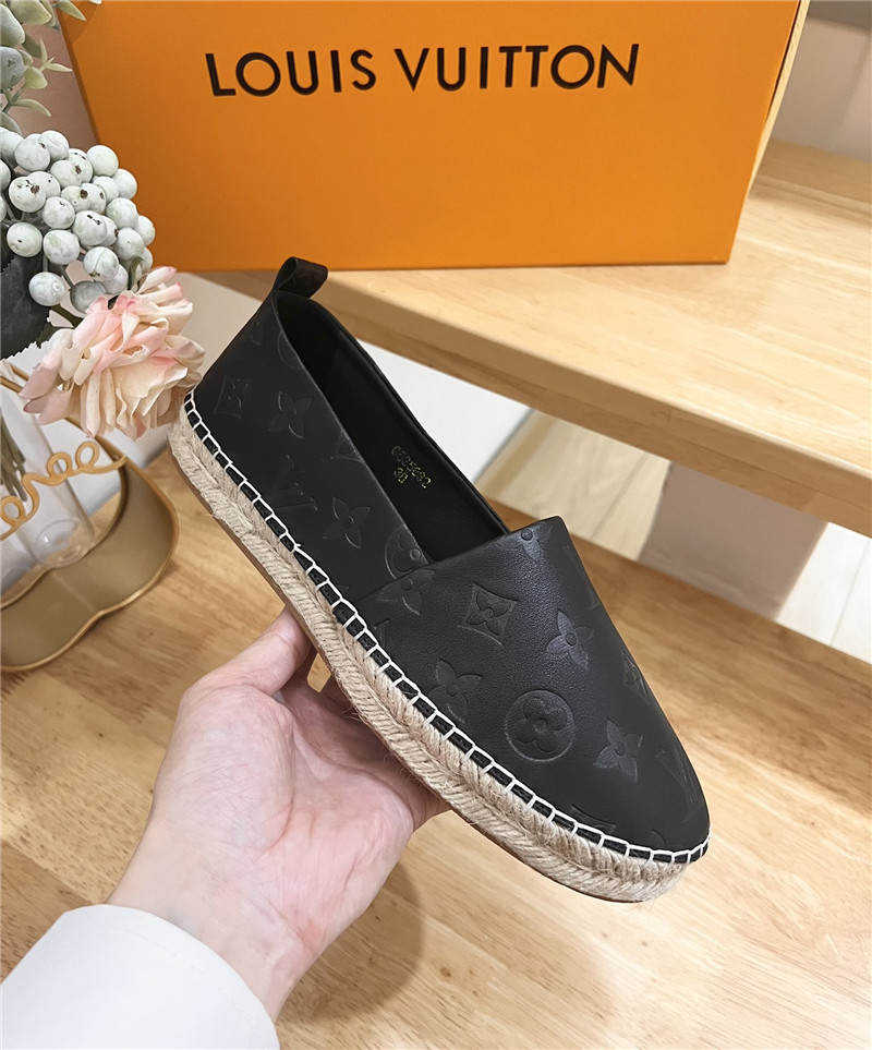l0vis Vvtt0n bidart espadrilles black leather monogram
