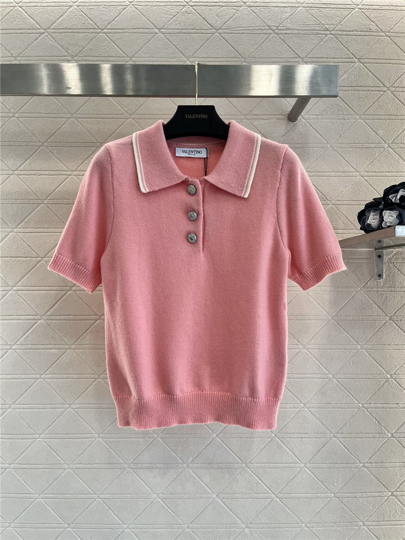 Va1e*ntin0 lapel   knitted top replicas clothes
