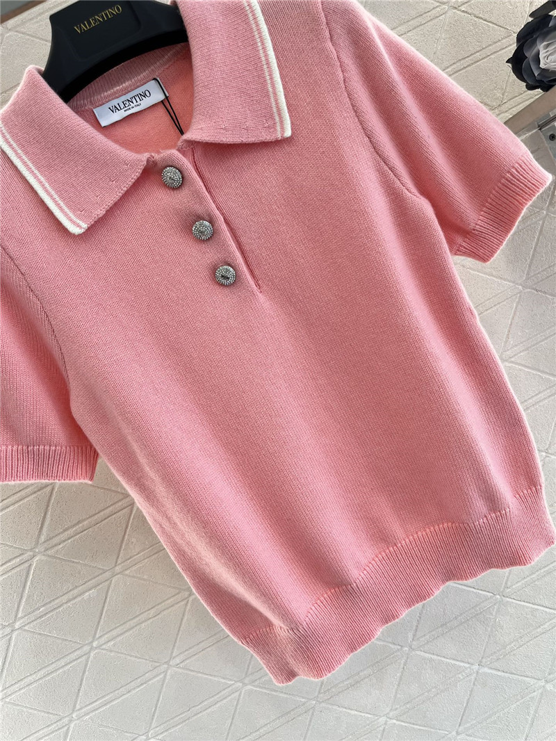 Va1e*ntin0 lapel   knitted top replicas clothes