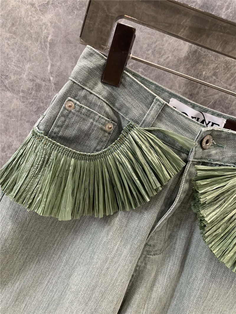 L0ew* fringe denim trousers replica clothing sites