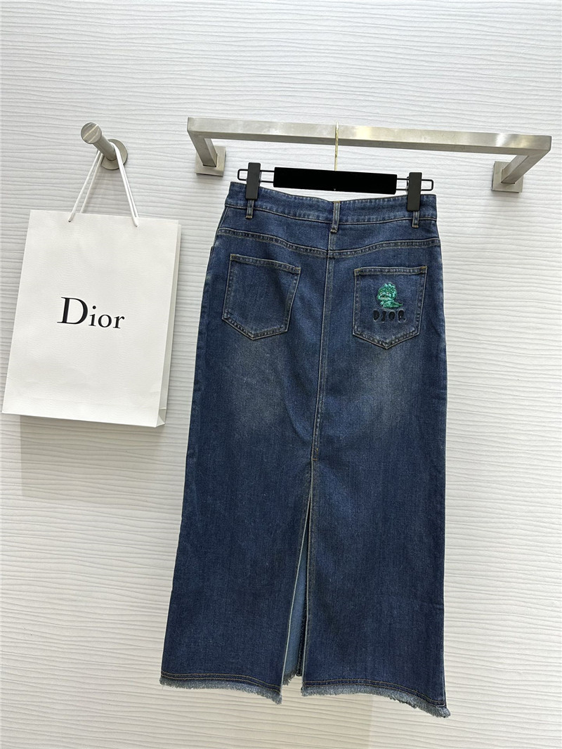D10r embroidered denim skirt replica d&g clothing