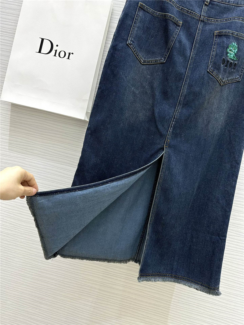 D10r embroidered denim skirt replica d&g clothing