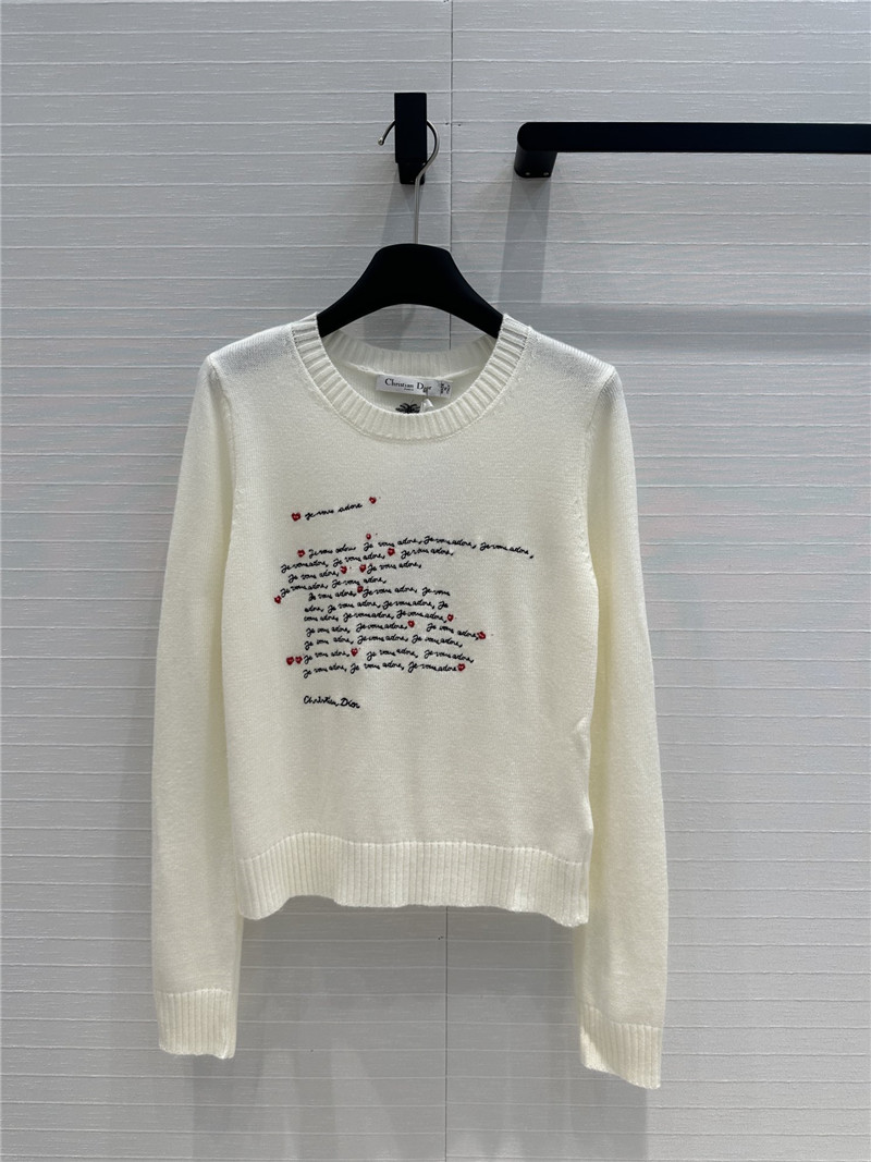 D10ramour embroidered sweater in white