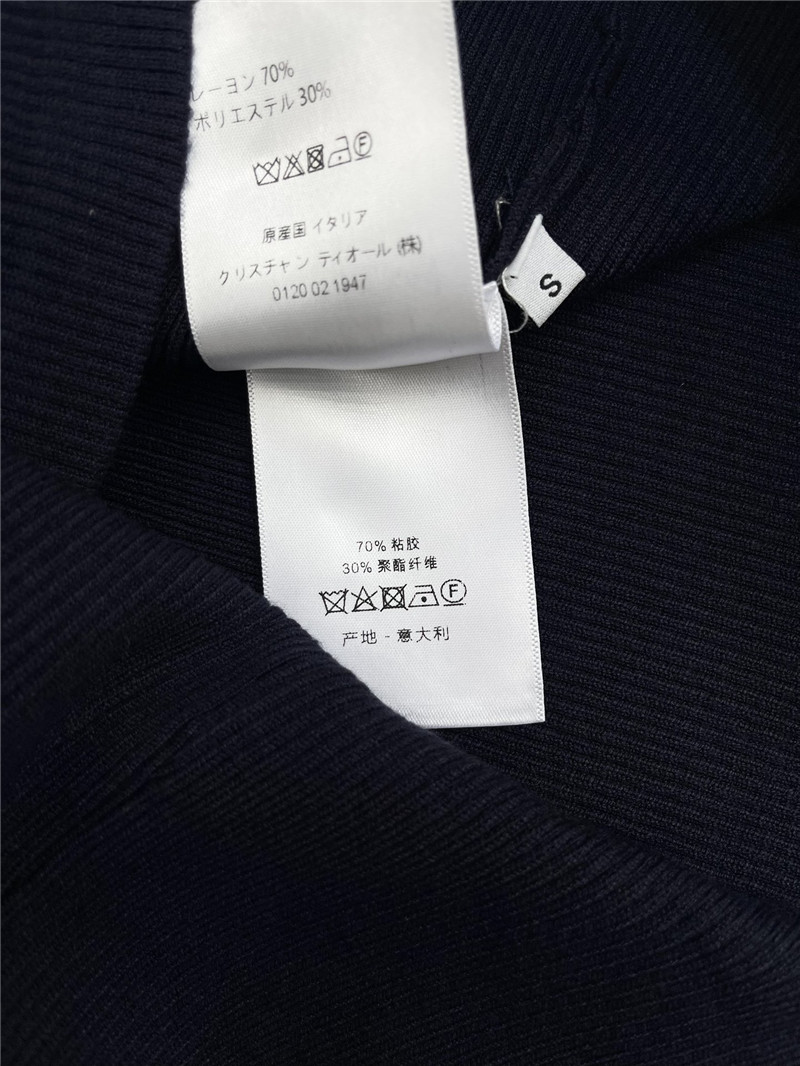 D10r navy blue short-sleeved knit polo shirt
