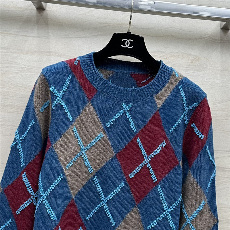 Ch**el knitted crew neck top replica designer clothes