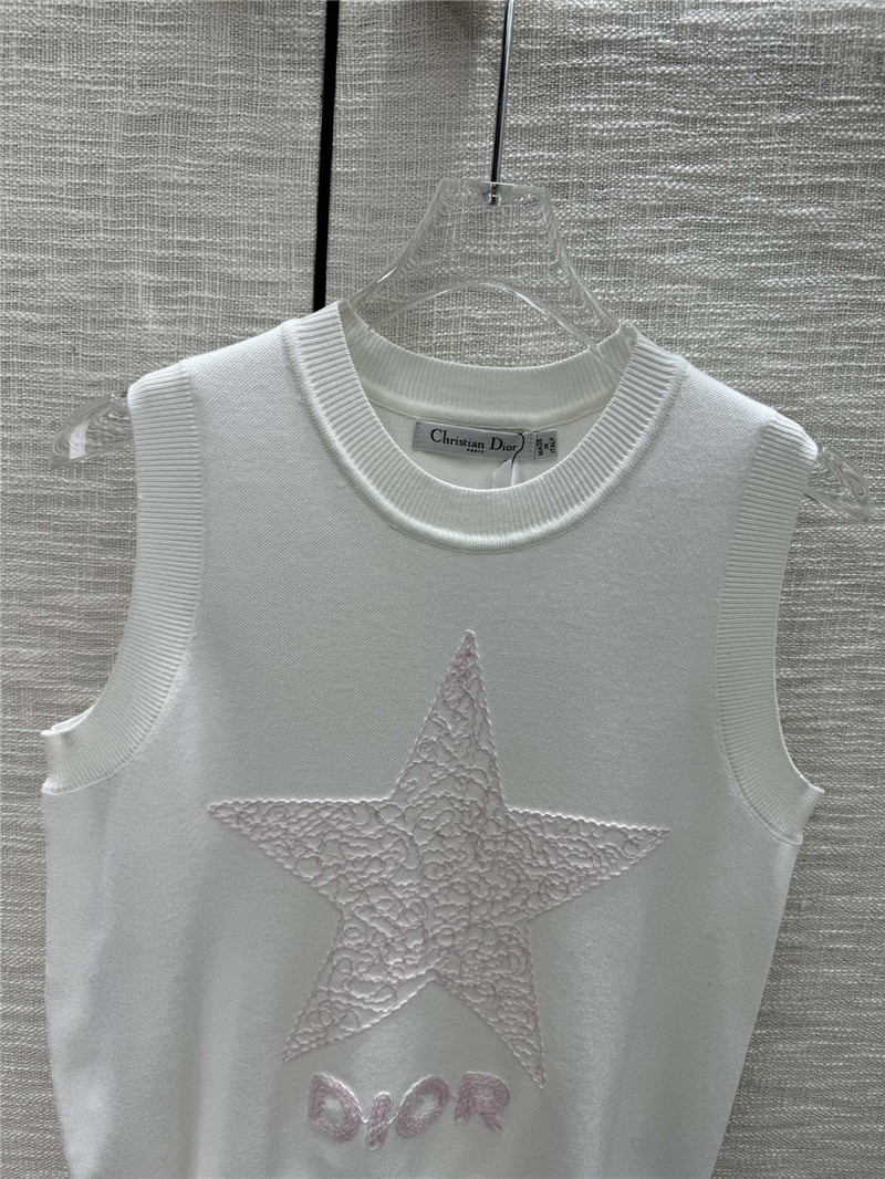 D10r embroidered five-pointed star knitted vest replicas clothes