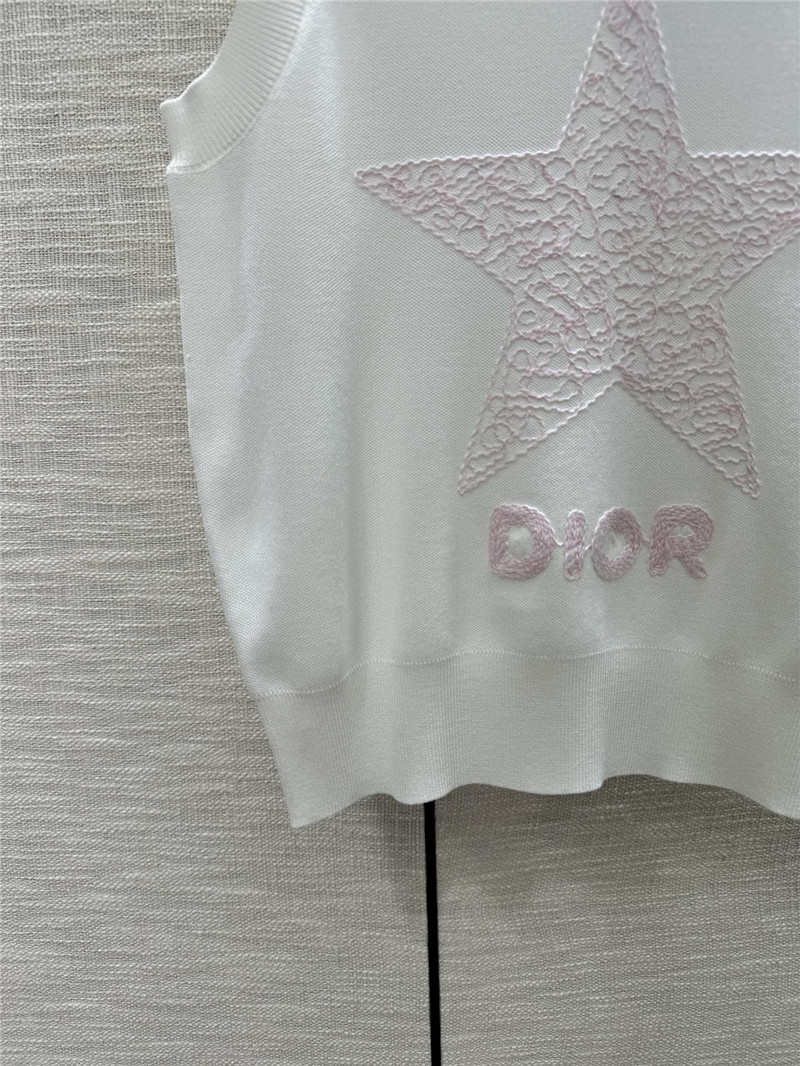 D10r embroidered five-pointed star knitted vest replicas clothes