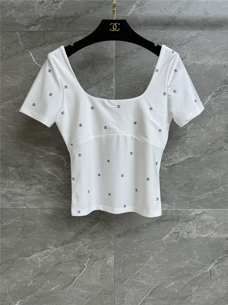 Ch**el full logo short sleeve replica clothing sites