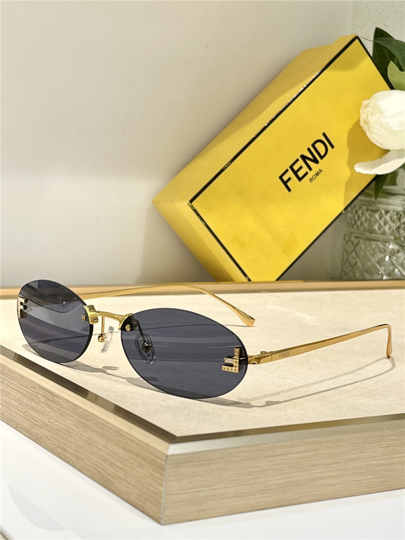 f**di oval D1am0nd logo sunglasses
