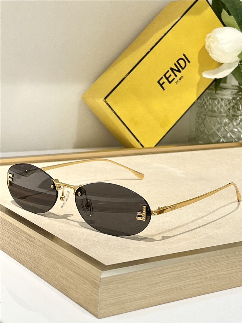 f**di oval D1am0nd logo sunglasses