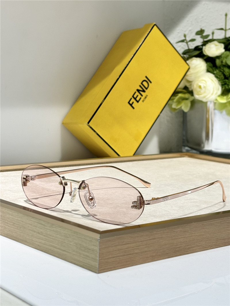 f**di oval D1am0nd logo sunglasses