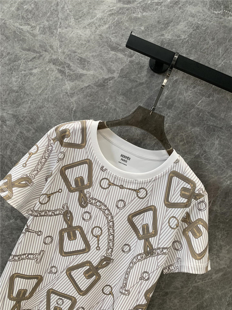 H**me5 chain print round neck short-sleeved t-shirt replica clothes