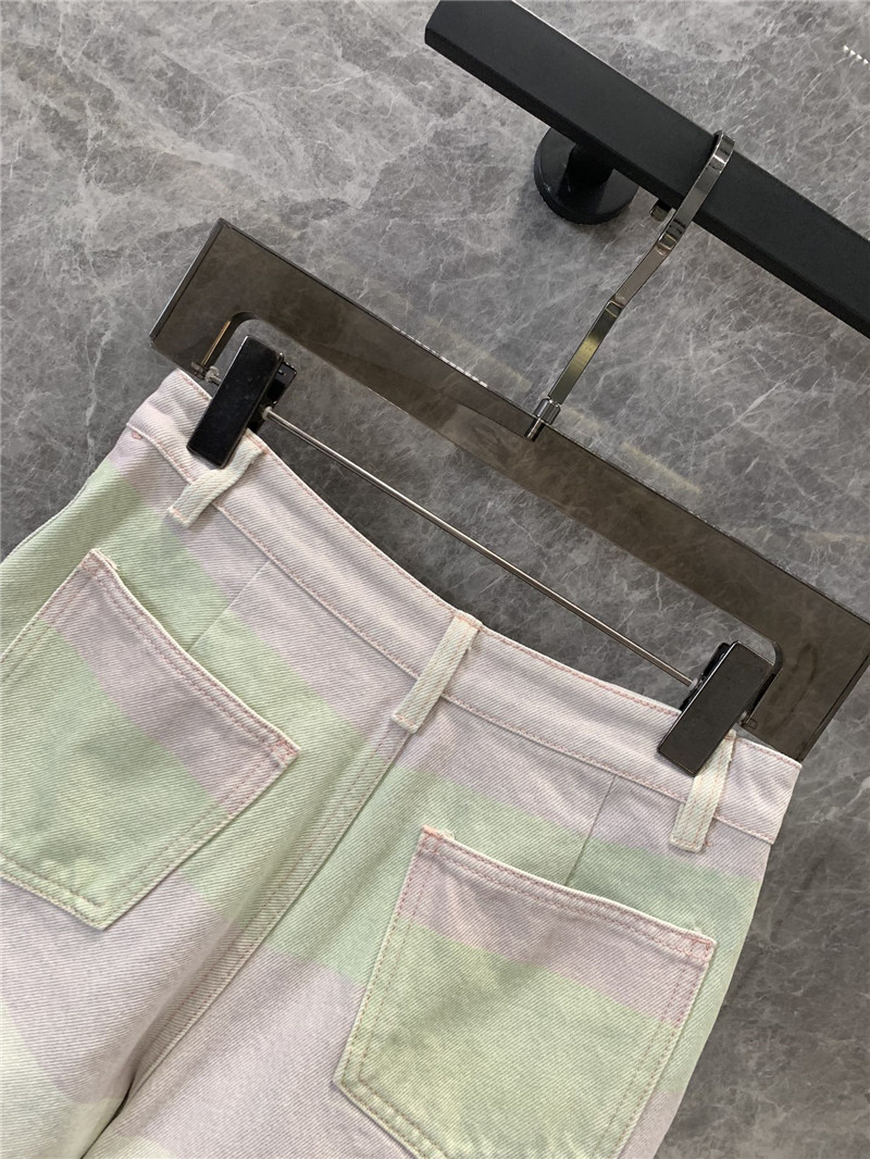 Ch**el new color block denim shorts replica clothes