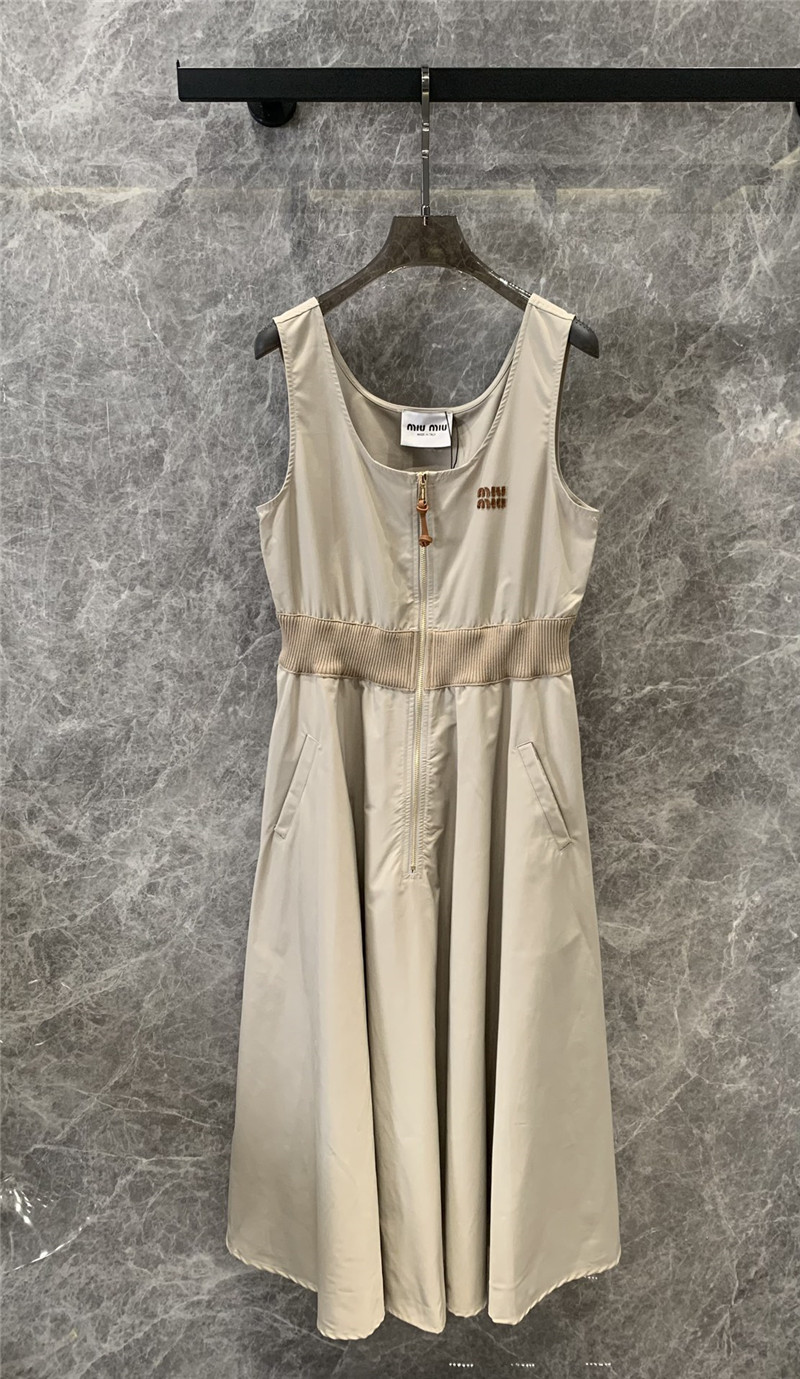 M1um1u sleeveless dress with waist and hem replica d&g clothing