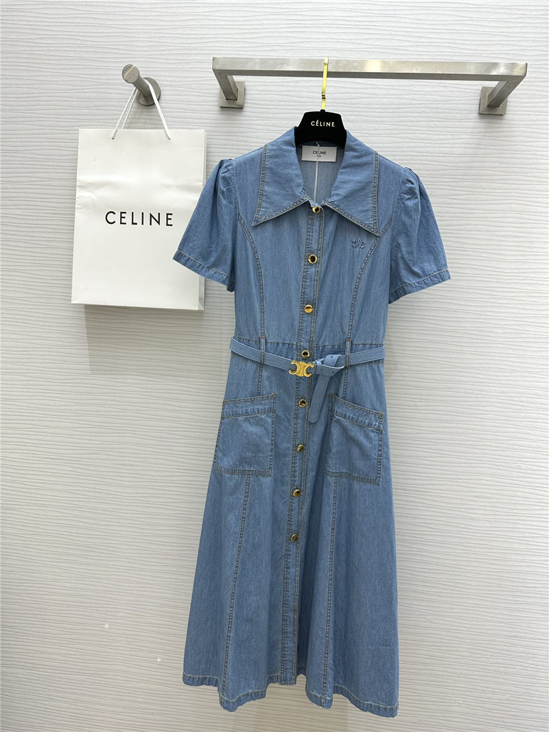 Ce1i*e lightweight denim dress replica d&g clothing