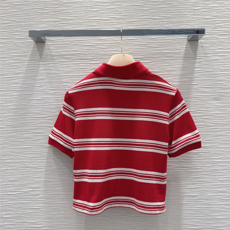 M1um1u contrast striped polo top replica d&g clothing