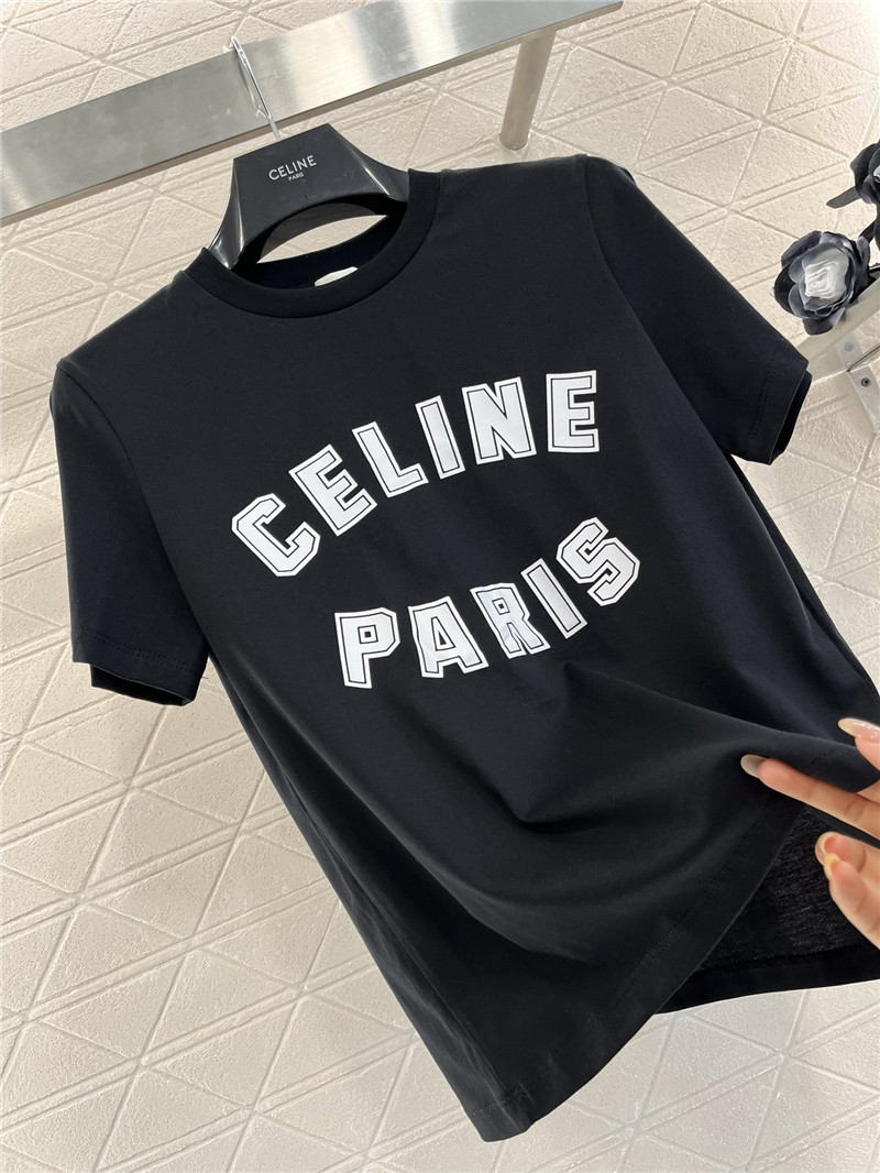 Ce1i*e round neck letter print t-shirt replica d&g clothing
