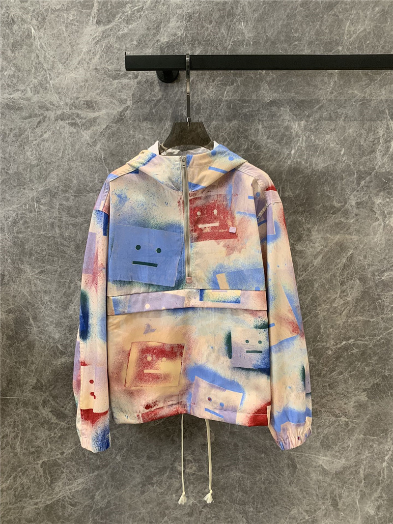 acne studios printed hooded jacket replica clothing