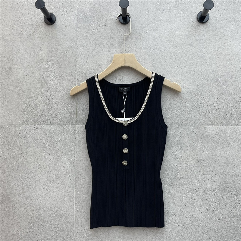 Ch**el u-neck knitted vest replicas clothes