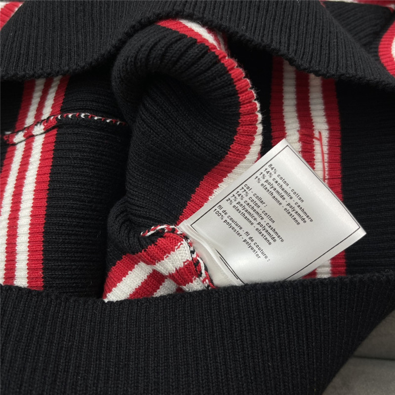 Ch**el contrast striped knitted vest replicas clothes