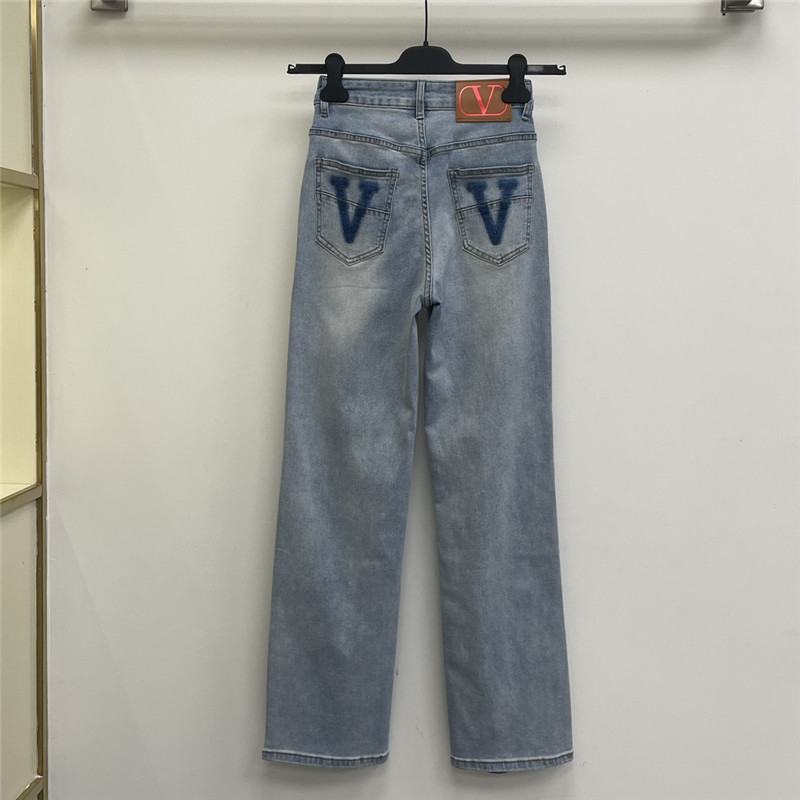 Va1e*ntin0 classic printed jeans replicas clothes