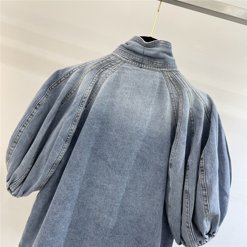 zimm lace-up denim top replica designer clothes
