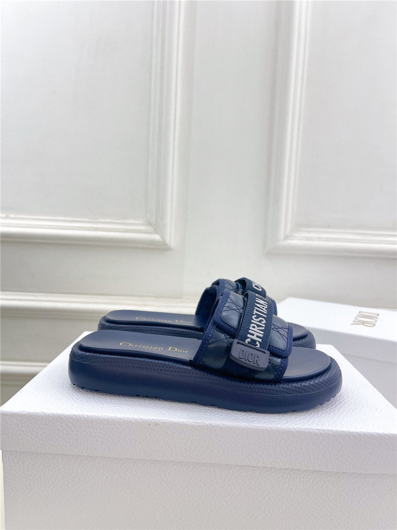 Dio(r)evolution Slide Glitter Tech Navy Quilted Leather