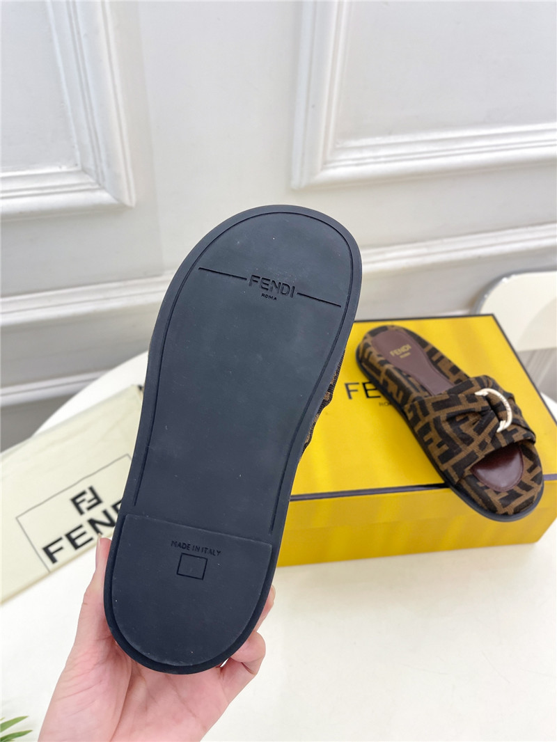 F**di feel brown ff jacquard slides
