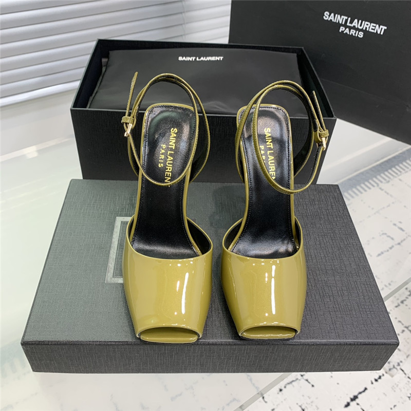 Sa1nt Lau*nt la scandale sandals in green patent leather