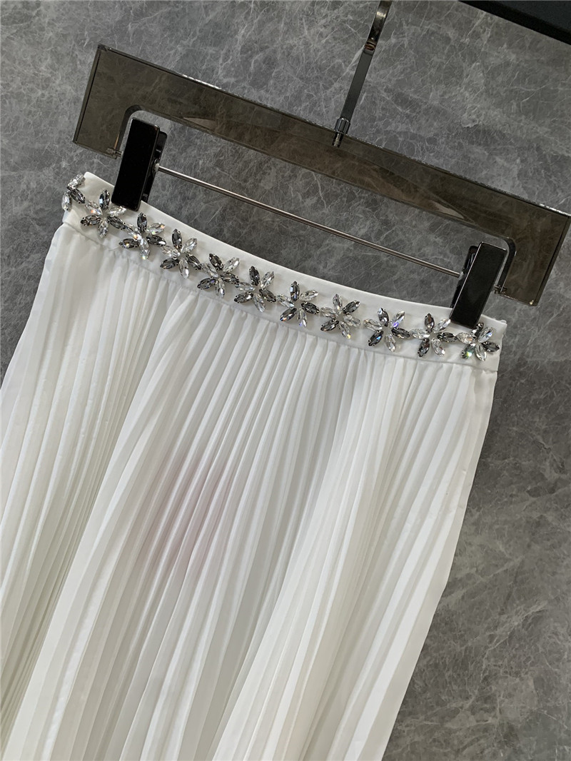 Va1e*ntin0 rhinestone pleated skirt cheap replica designer clothes