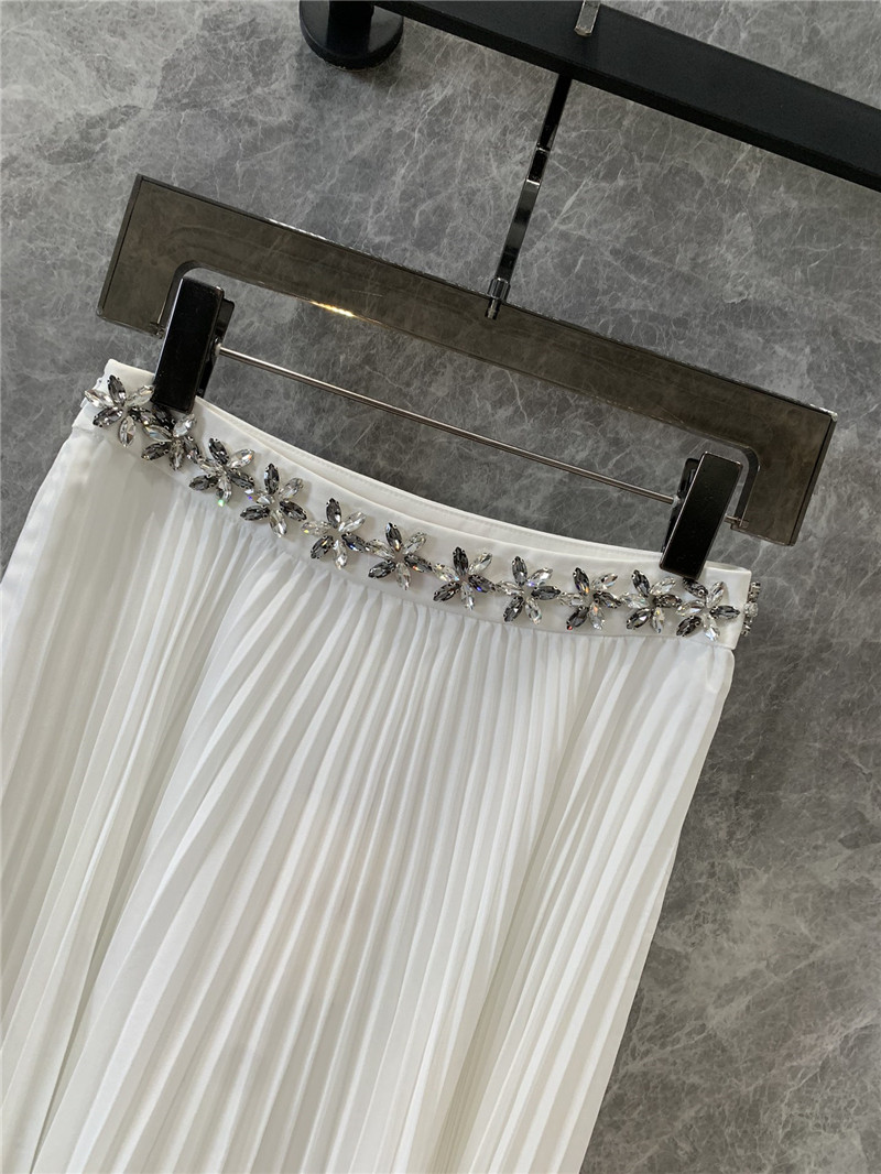 Va1e*ntin0 rhinestone pleated skirt cheap replica designer clothes