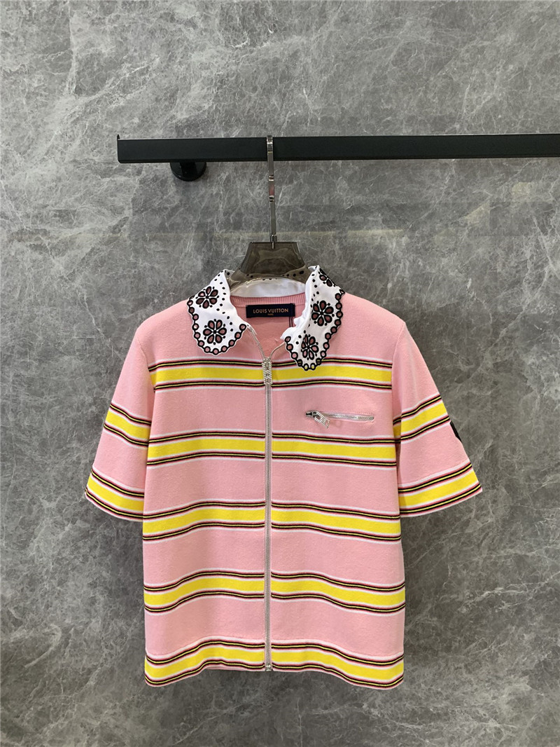 l0vis Vvtt0n lv zipper chest striped sweater replica clothes
