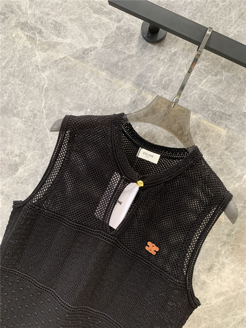 Ce1i*e arc de triomphe hollow knit vest replica clothing sites