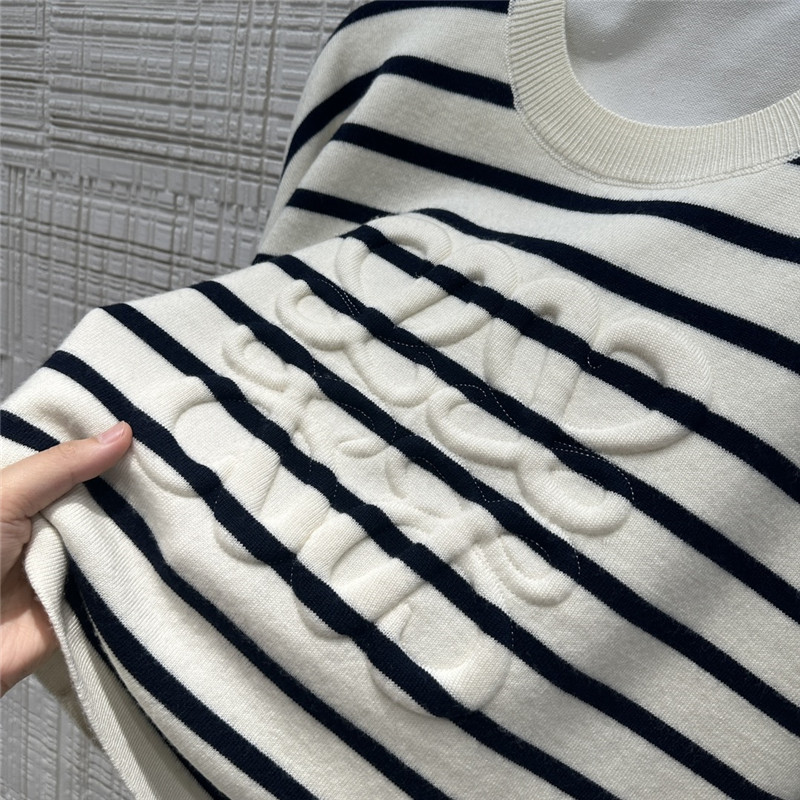 L0ew* 3d embossed logo intarsia striped sweater replica clothing