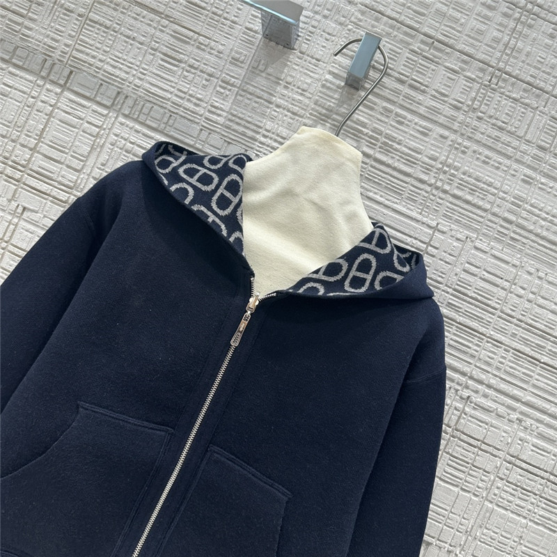 H**me5 pig nose monogram zipper cashmere coat replica clothes