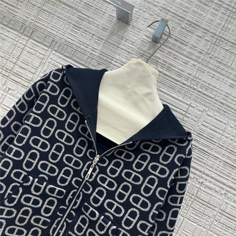 H**me5 pig nose monogram zipper cashmere coat replica clothes