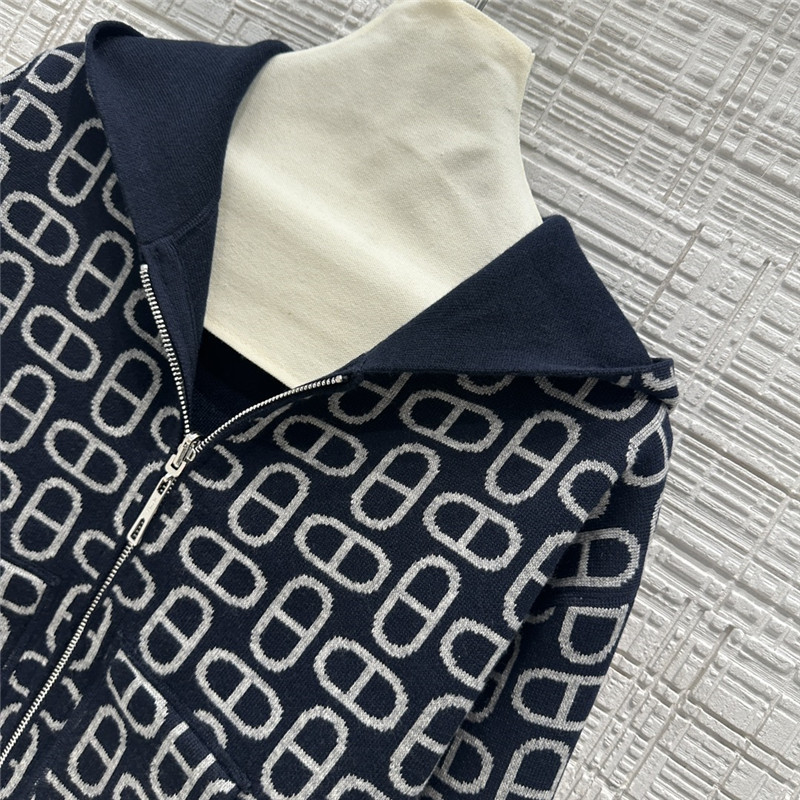H**me5 pig nose monogram zipper cashmere coat replica clothes