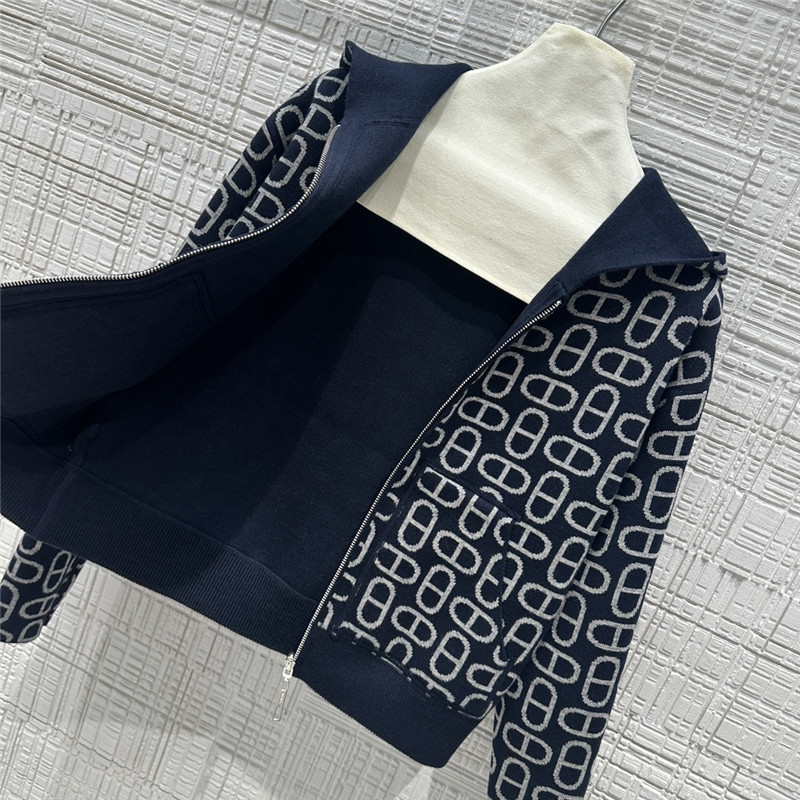 H**me5 pig nose monogram zipper cashmere coat replica clothes