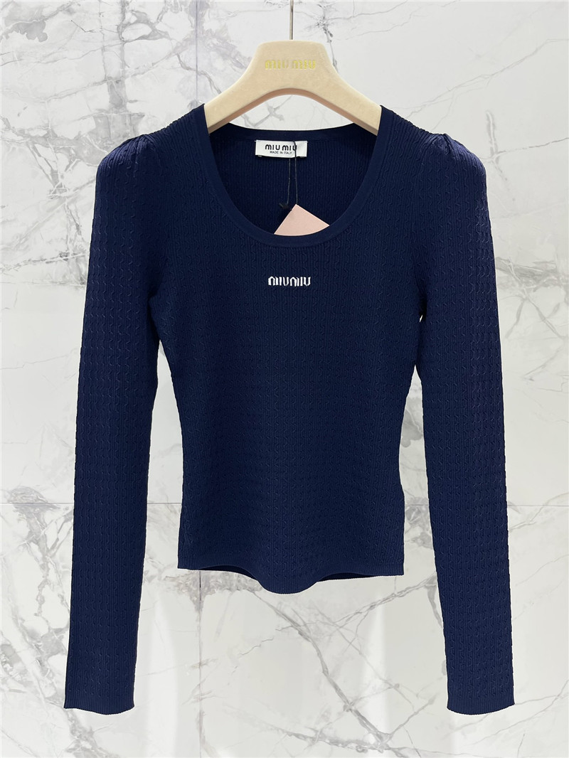 M1um1u slim knitted long-sleeved replica clothes
