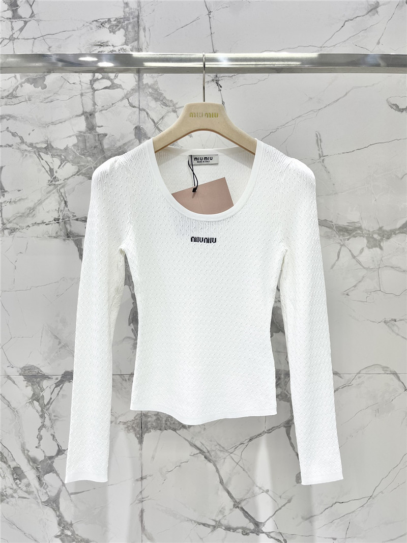 M1um1u slim knitted long-sleeved replica clothes