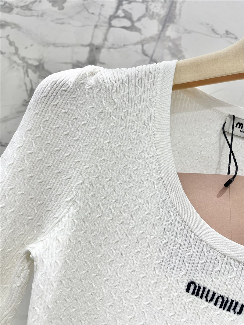 M1um1u slim knitted long-sleeved replica clothes