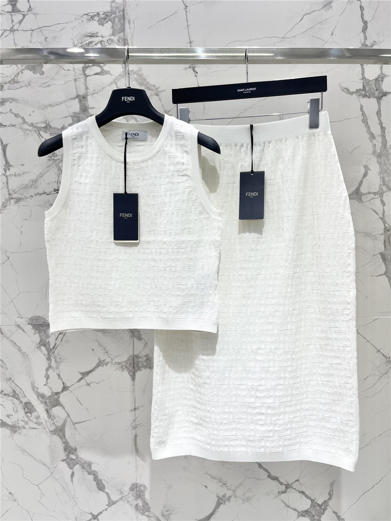 F**di double f letter knitted vest replica d&g clothing